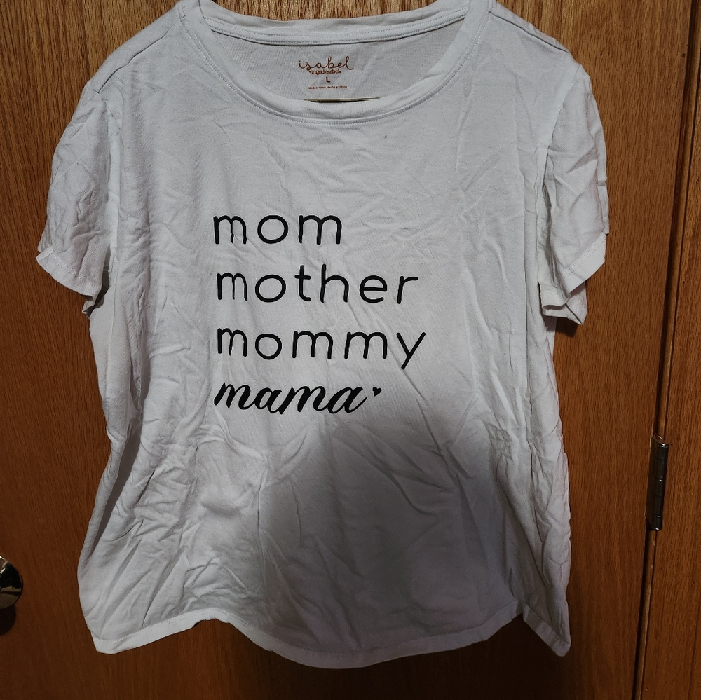 Ingrid & Isabel White and Black Mom Maternity Crew Neck T-Shirt